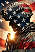 American Flag Soldier DTF Transfer