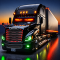 Blacked-Out Semi Truck DTF Transfer