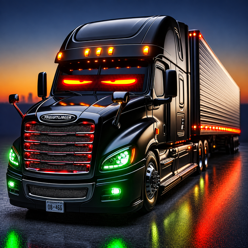 Blacked-Out Semi Truck DTF Transfer