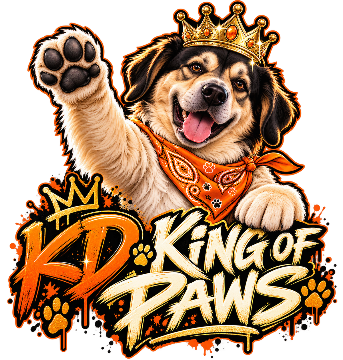 KD King of Paws DTF Transfer artwork