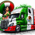 Artwork preview for Mexico Pride Semi Truck Graphic Hoodie; finished hoodie includes this design