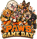 Paws Game Day original dog football transfer artwork