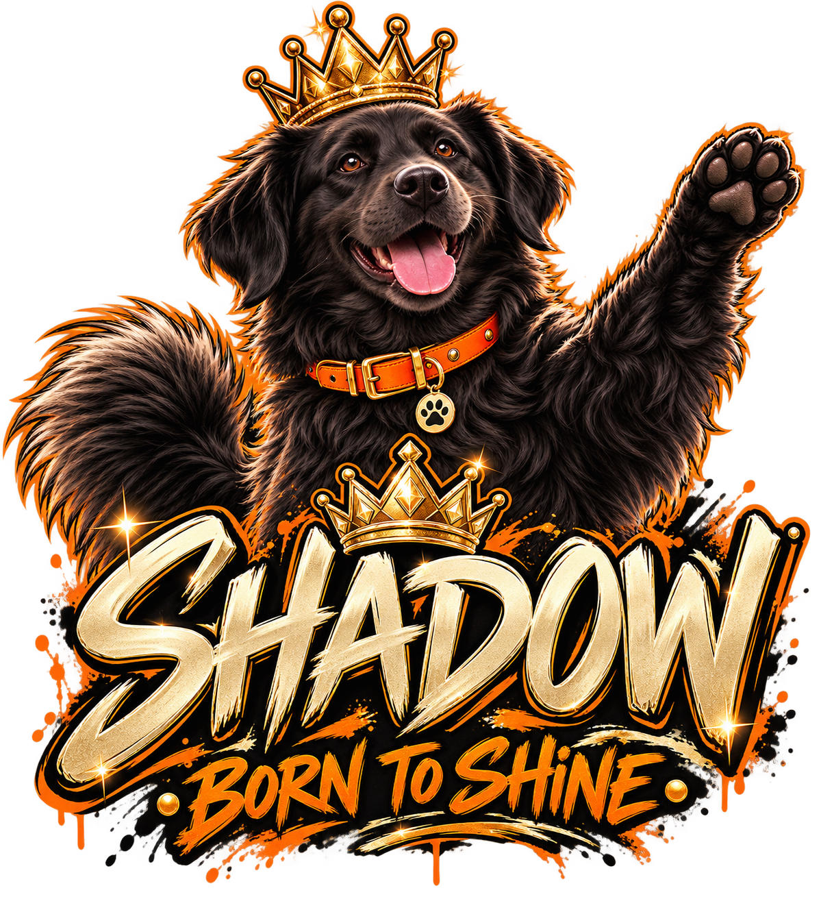 Shadow Born to Shine DTF Transfer artwork