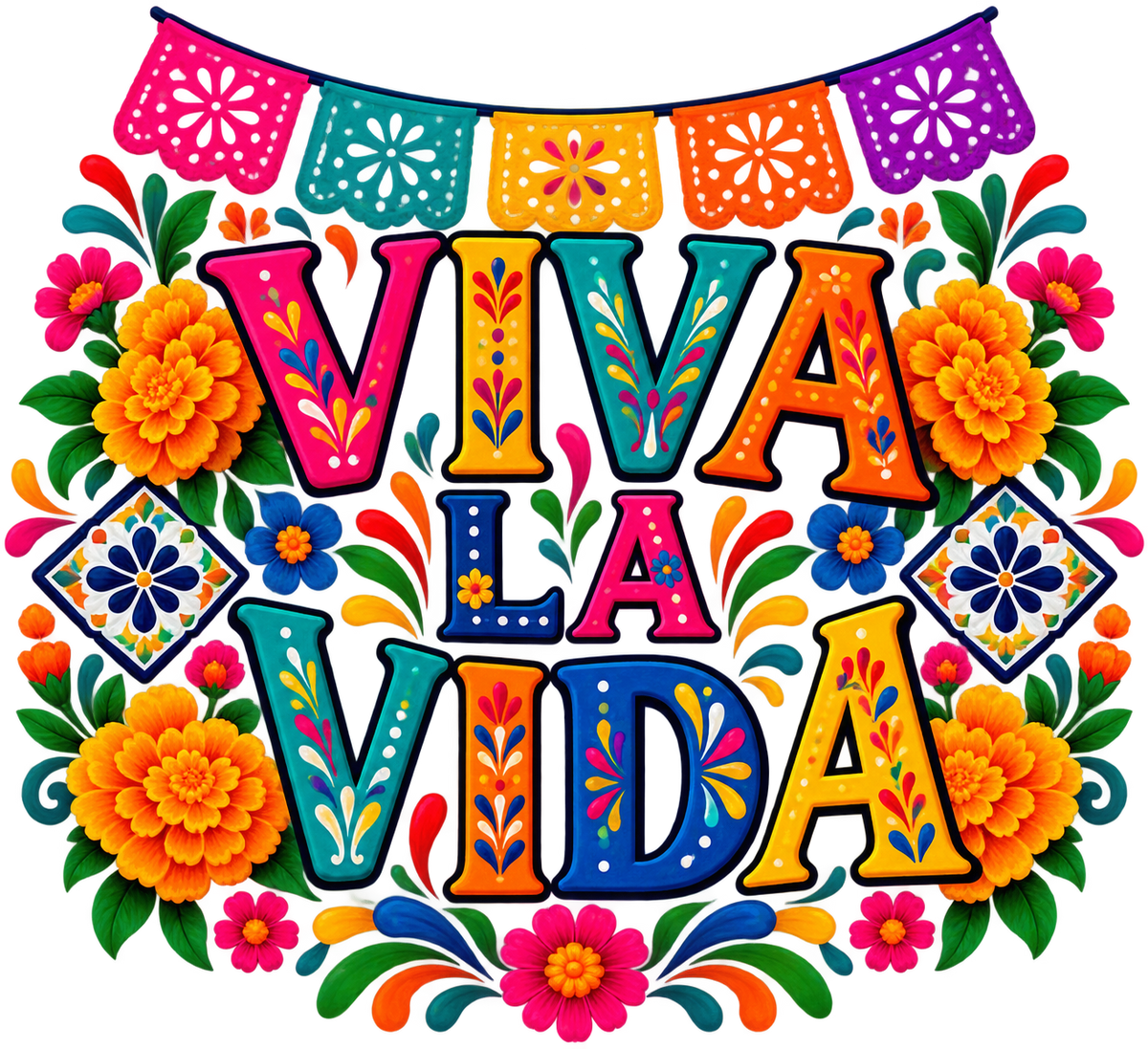 Viva la Vida Mexican Culture DTF Transfer artwork